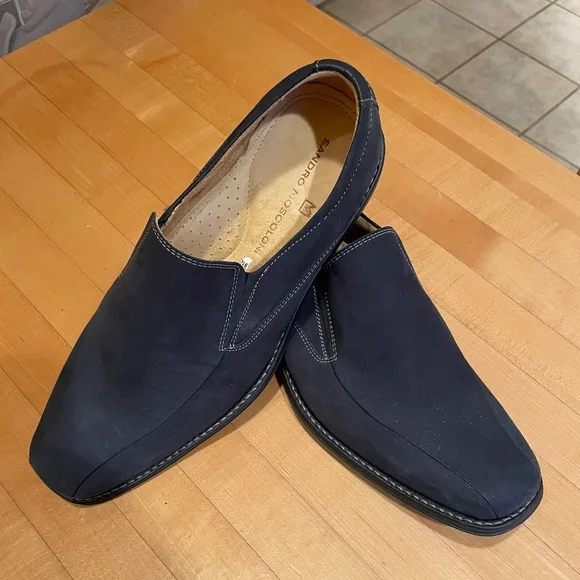 SANDRO MOSCOLONI VINTAGE BLACK LEATHER MEN\'S LACE -UP ITALY MADE DRESS SIZE 10.5 Sandro Comfort Walk Mens Shoes Brown Size 9.5D 5511 Leather  main image 4